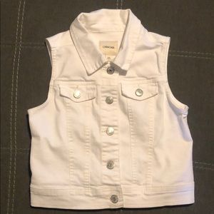 White Jean Vest